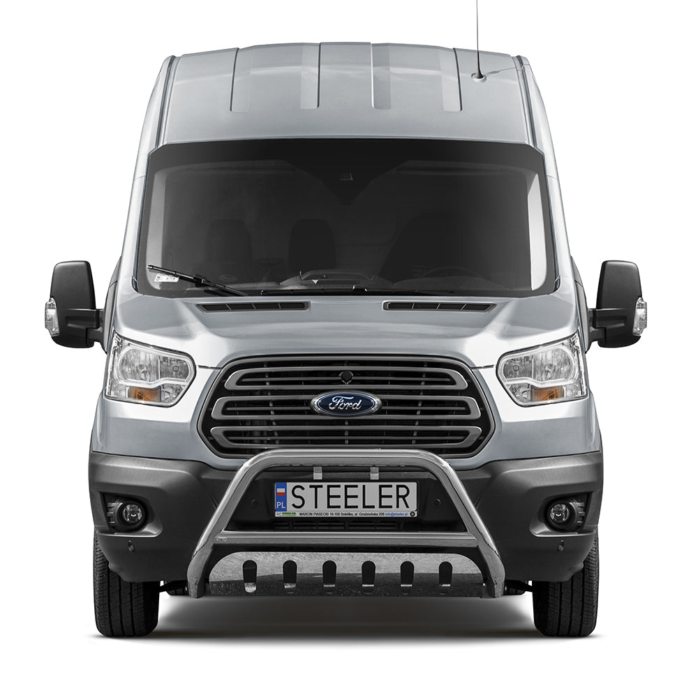 Ford Transit Mk8 2014- Polished Front A-Bar with Axle Plate