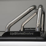 Load image into Gallery viewer, Chrome roll bar with 'UpStoneEvolve' branding on a truck.