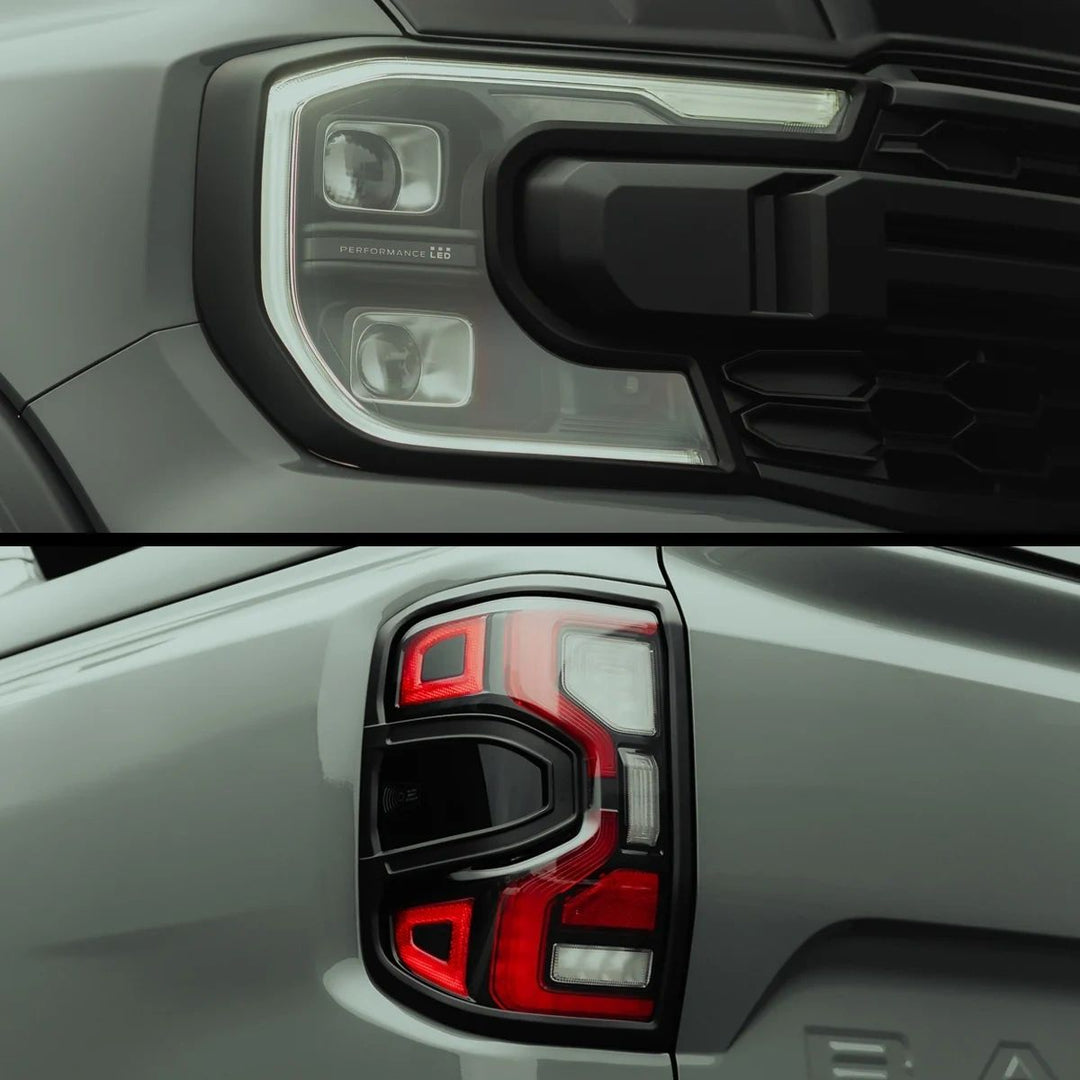 Ford Ranger 2023- Headlight and Tail Light Covers - Gloss or Matte Black