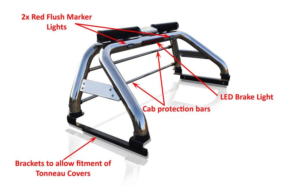 Isuzu D-Max 2017-2020 Roll Bar with LED Lights & Brake Light