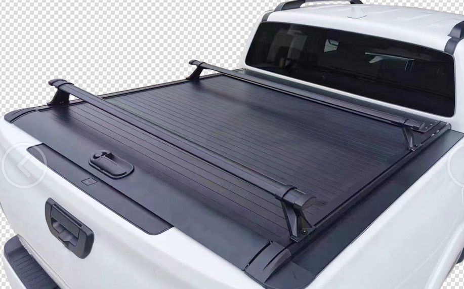 Toyota Hilux 2016-2020 Interceptor Manual Roller Shutter with Roll Bar and Cross Bars in Black
