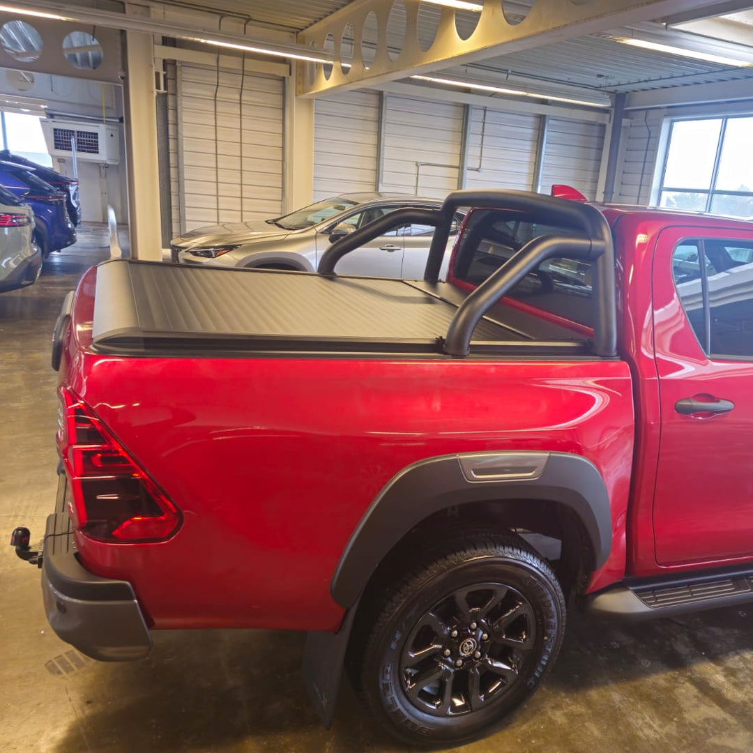 Toyota Hilux 2020-2026 Interceptor Electric Roller Shutter with Roll Bar and Cross Bars in Black