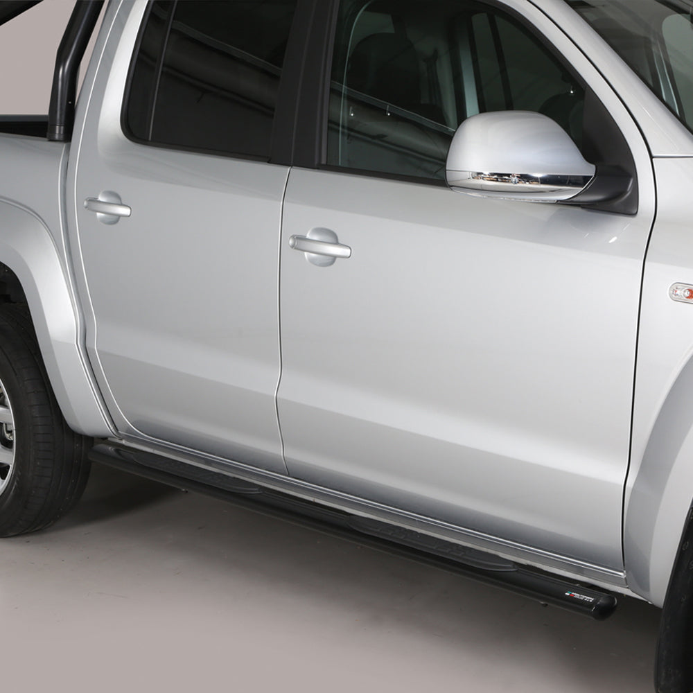 VW Amarok 2010-2020 Black Coated Oval Side Steps