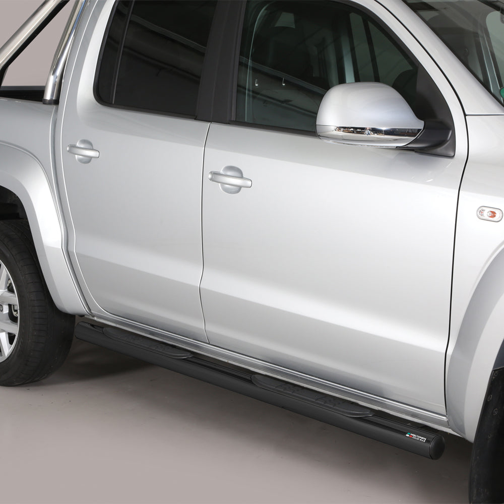 VW Amarok 2010-2020 Black Coated Round Side Steps