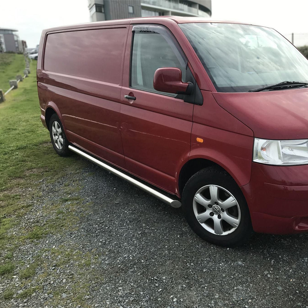 VW Transporter T5 / Caravelle SWB 2004–2015 Stainless Steel Side Bars