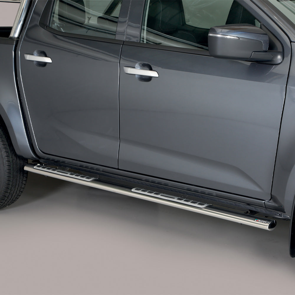 Isuzu D-Max 2021- Misutonida Stainless Steel Side Steps - Silver