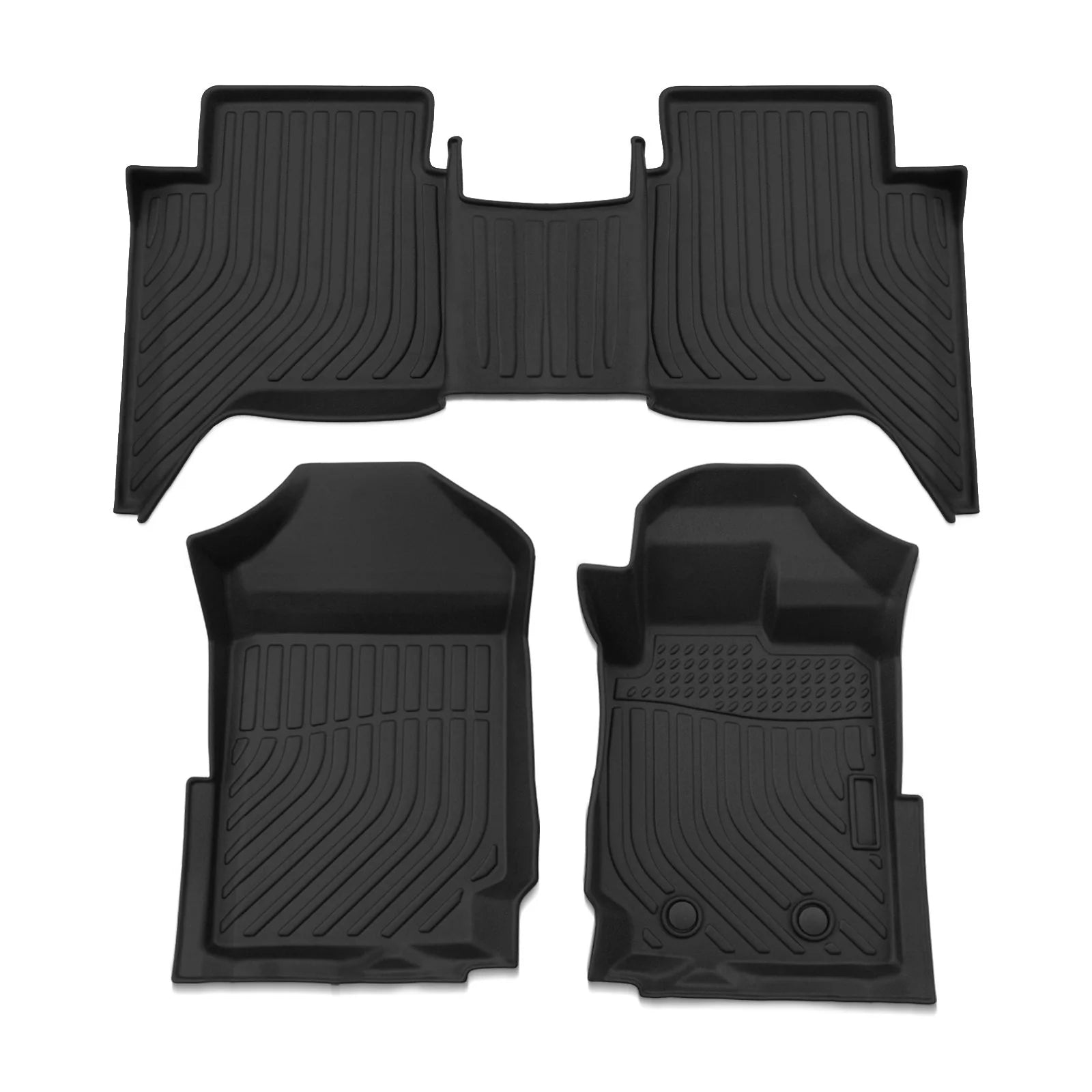 Floor mats for pickup trucks