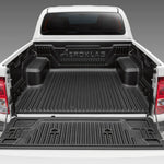 Load image into Gallery viewer, Black truck under rail bed liner with 'Aeroklas' branding on a truck Toyota Hilux.
