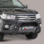 Load image into Gallery viewer, Toyota Hilux 2016-2020 Black Powder Coated Bull Bar
