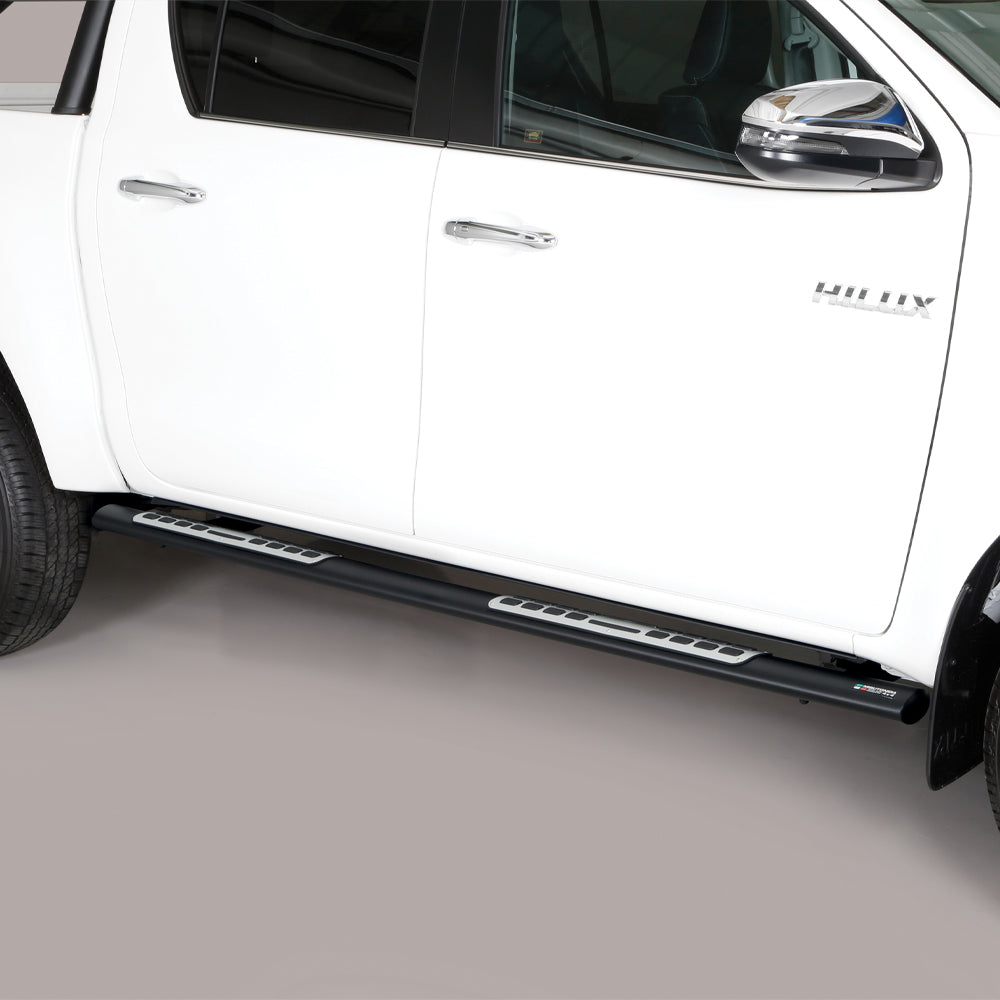 Toyota Hilux 2020- Misutonida Stainless Steel Side Steps - Black