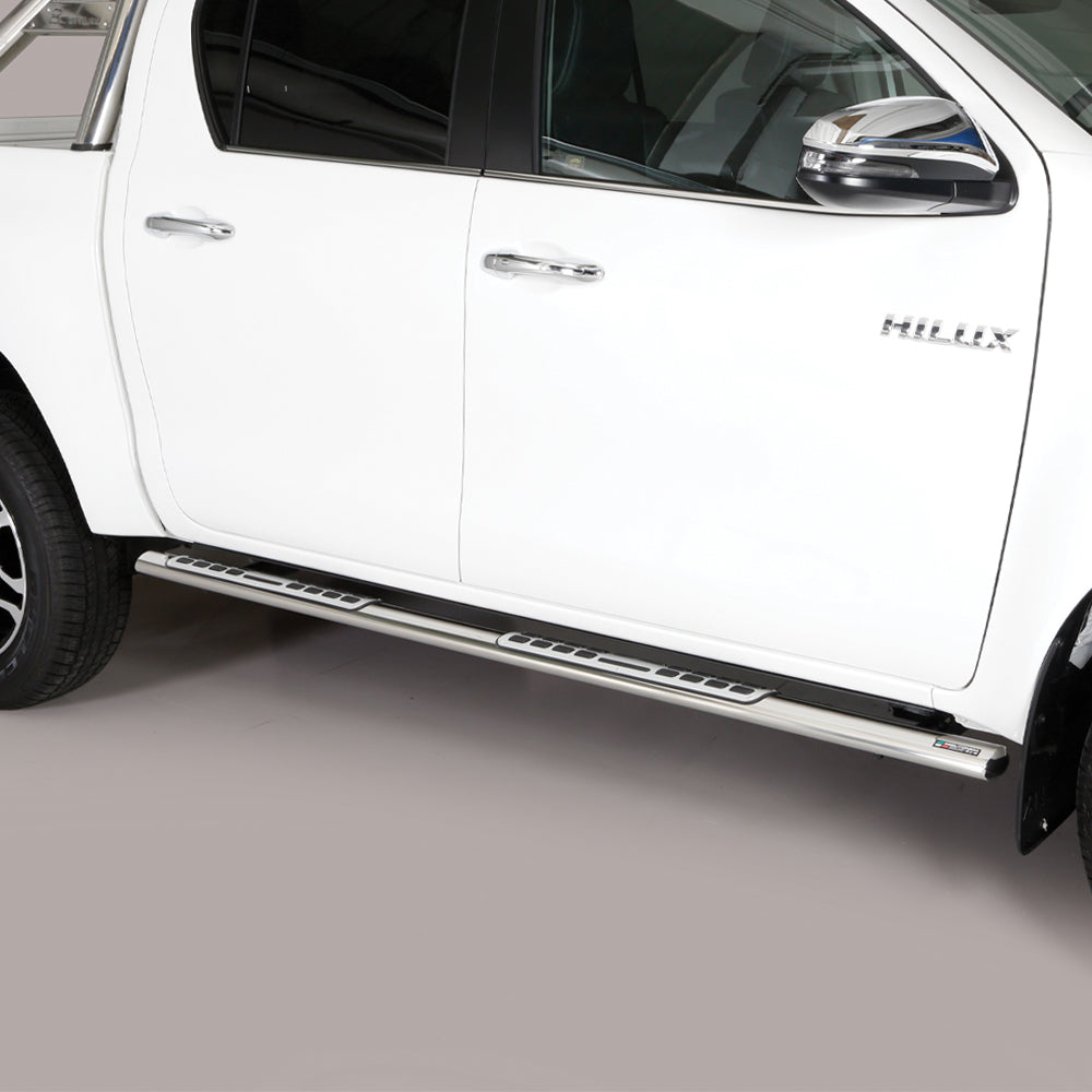 Toyota Hilux 2020- Misutonida Stainless Steel Side Steps - Silver