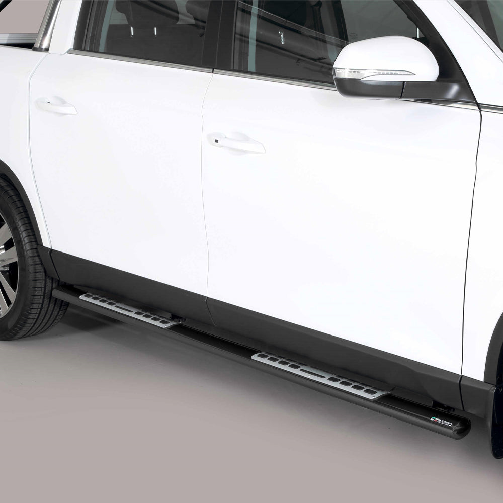 SsangYong Musso 2018- Black Side Bars with Tread Plates