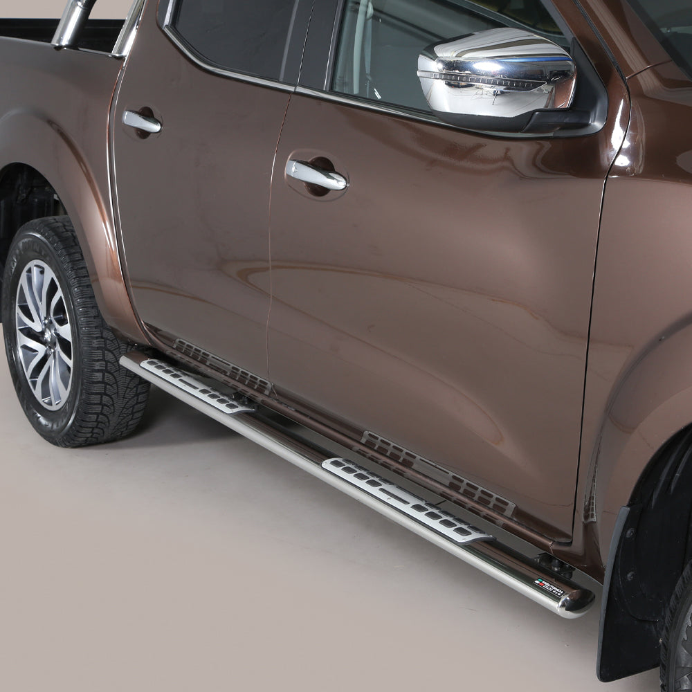 Nissan Navara NP300 Misutonida Stainless Steel Side Steps - Silver