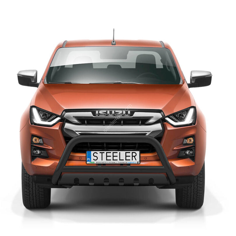 Isuzu D-Max Steeler front protection bar with metal plate in black