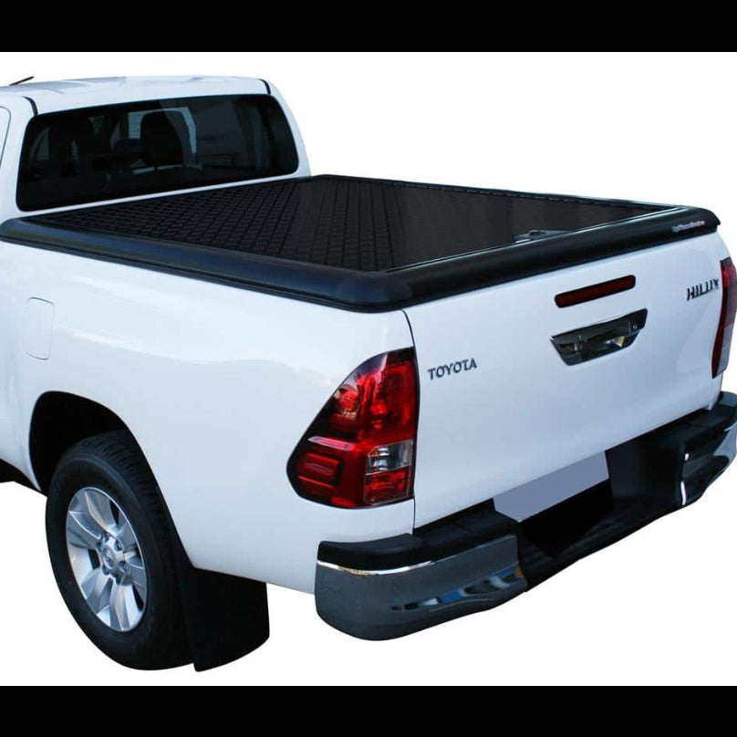 Toyota Hilux 2020-2026 Upstone EVO Aluminium Tonneau Cover in Black with Chrome Roll Bar