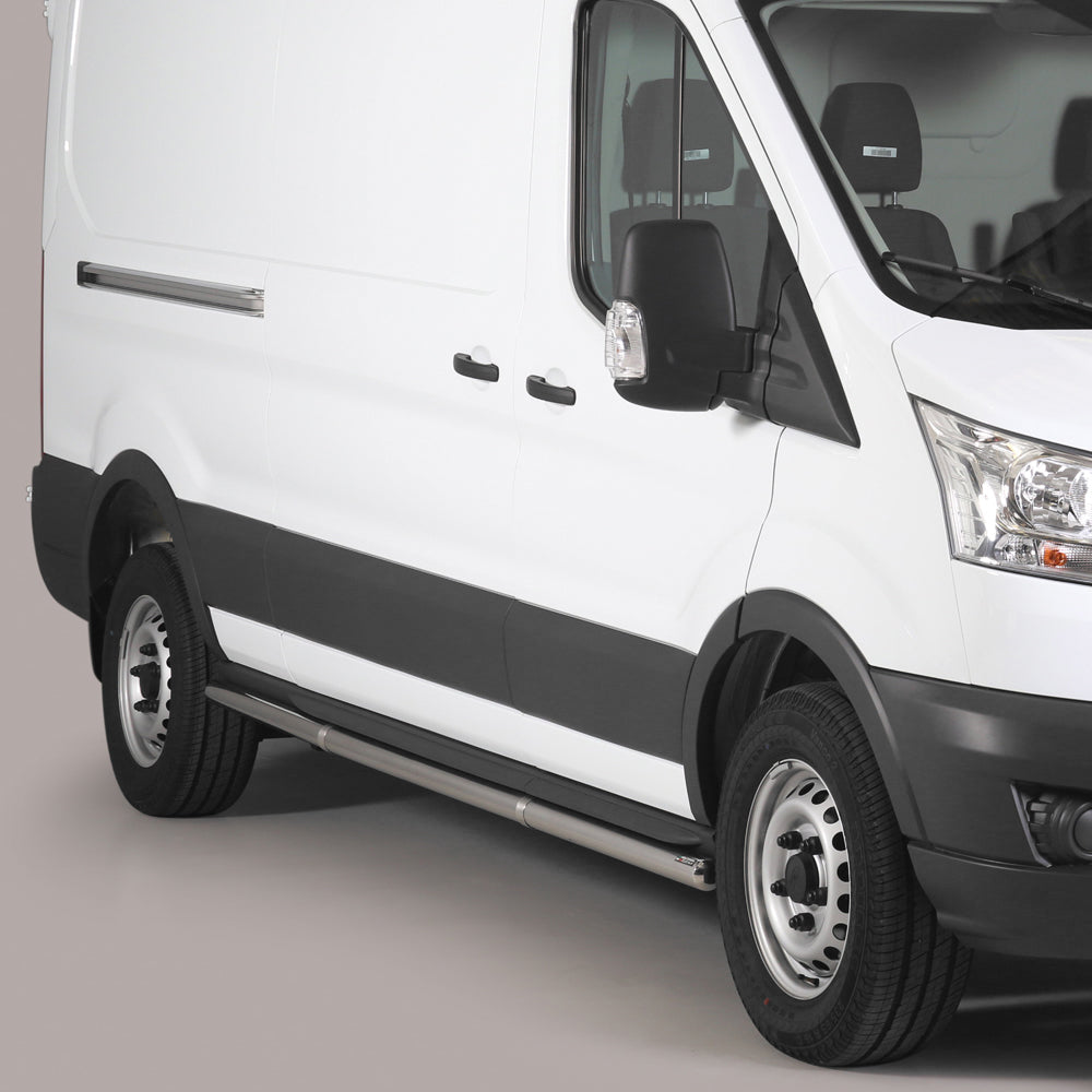 Ford Transit Mk8 2014- LWB L3/H3 Stainless Steel Side Bars