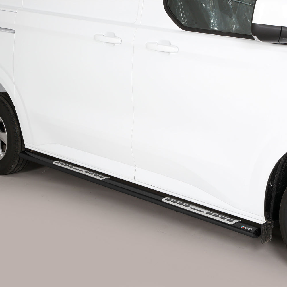 Ford Transit Custom 2023- SWB Black Coated Side Bars with Side Steps