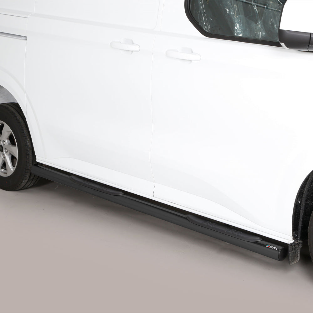 Ford Transit Custom 2023- SWB Black Coated Round Side Steps