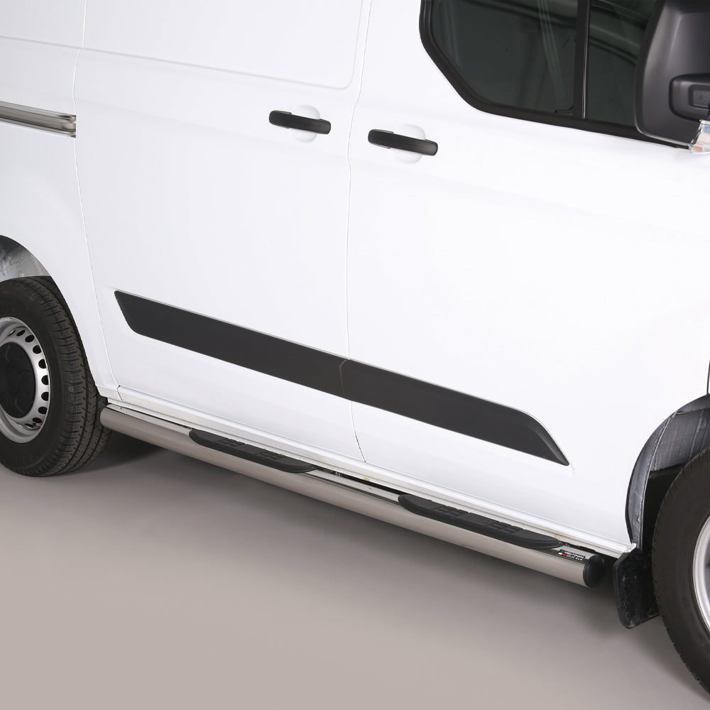 Ford Transit Custom 2012-2023 SWB Stainless Steel Round Side Steps